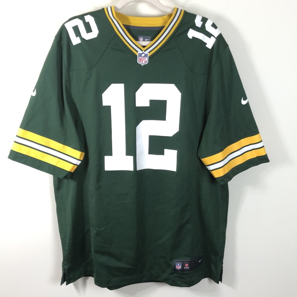 Green Bay Packers NFL Nike Aaron Rodgers #12 Football Jersey Mens Sz L Green
